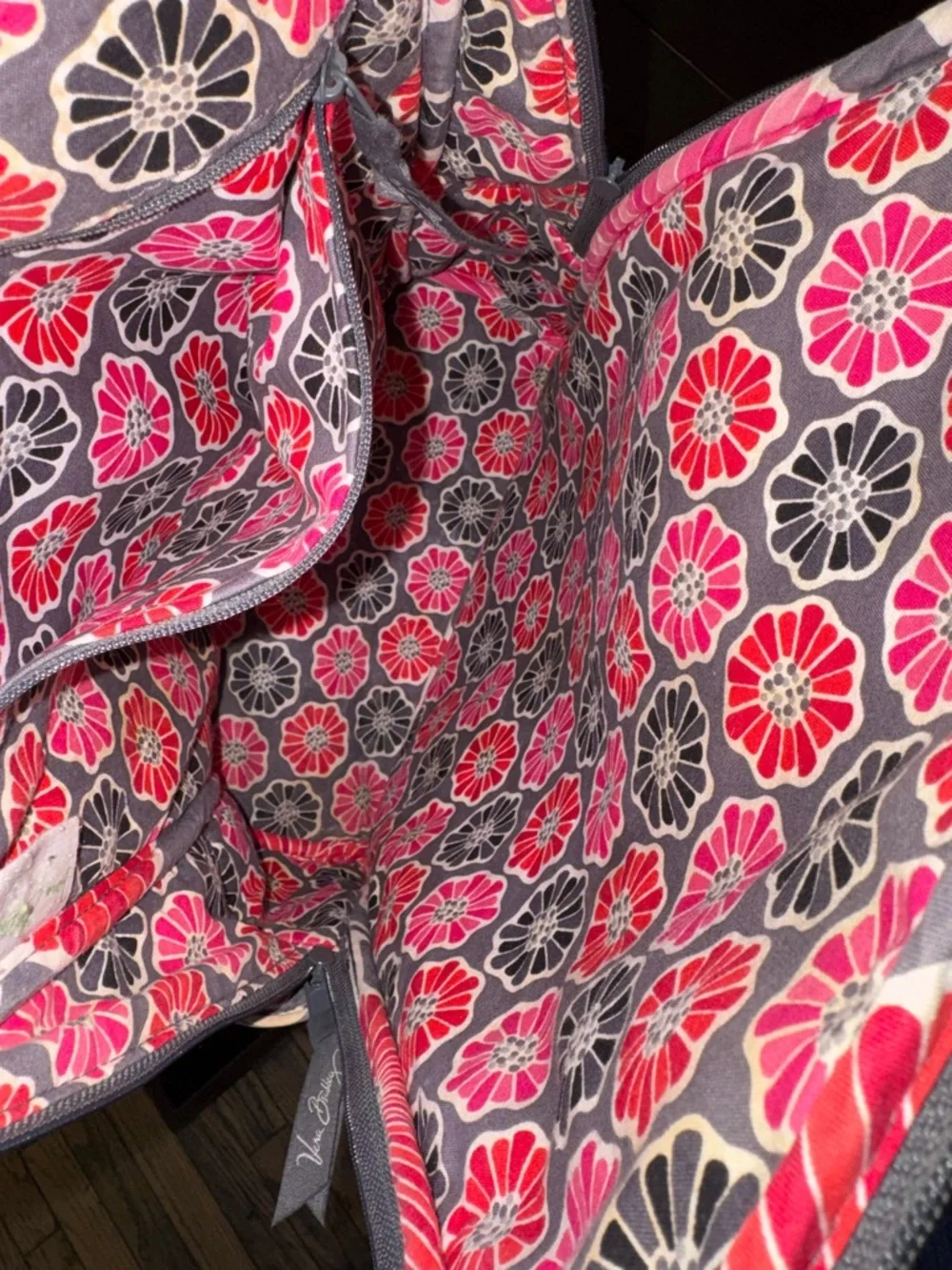 Vera Bradley Pink and Red Floral Quilted Backpack - Picture 3 of 7
